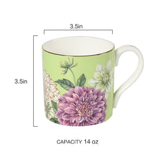 Load image into Gallery viewer, PULCHRITUDIE English Style Gold Rim Bone China Tea Mug Set, Set of Four