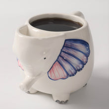 Load image into Gallery viewer, Elephant 17oz Ceramic Coffee Tea Mug, Hand Painted