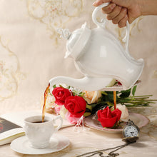 Load image into Gallery viewer, Fine Porcelain Ultra White English Teapot, Coffee Pot, Victoria Style, Light Weight, 34 Oz