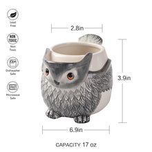 Load image into Gallery viewer, Owl 17oz Ceramic Coffee Tea Mug, Hand Painted