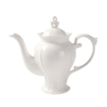 Load image into Gallery viewer, Fine Porcelain Ultra White English Teapot, Coffee Pot, Victoria Style, Light Weight, 34 Oz